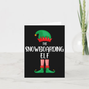 Snowboarding Elf Christmas Party Matching Family G Card