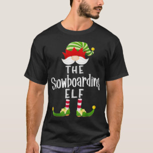 Snowboarding Elf Group Christmas Funny Pajama Part T-Shirt