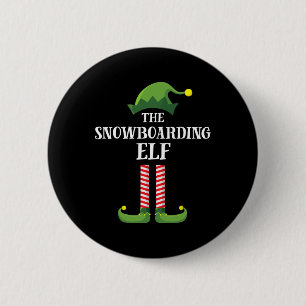 Snowboarding Elf Matching Family Group Christmas P 6 Cm Round Badge