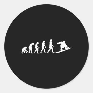 Snowboarding Evolution Freestyle Alpine Snowboard Classic Round Sticker
