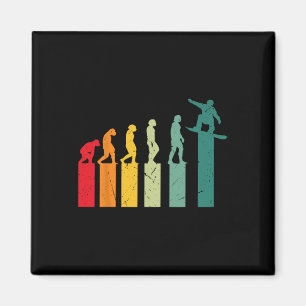 Snowboarding Evolution Mountains Ski Slope Snowboa Magnet