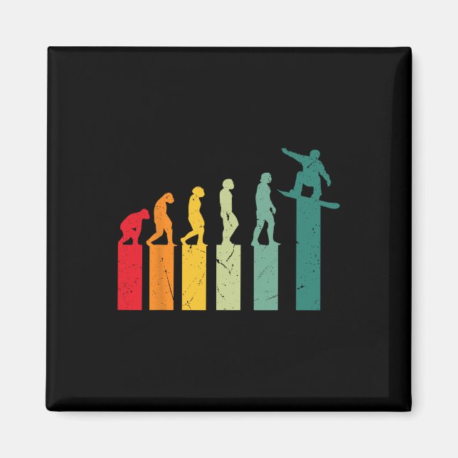 Snowboarding Evolution Mountains Ski Slope Snowboa Magnet (Front)