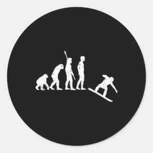 Snowboarding Evolution - Snowboard Classic Round Sticker