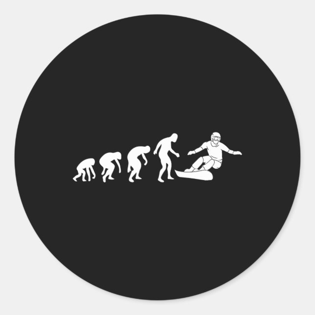Snowboarding Evolution – Snowboard Lovers Winter S Classic Round Sticker (Front)