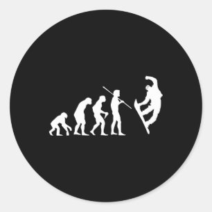 Snowboarding Evolution T Shirt For Men Classic Round Sticker