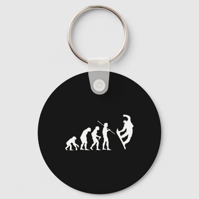 Snowboarding Evolution T Shirt For Men  Key Ring (Front)