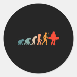 Snowboarding Evolution Winter Sports Classic Round Sticker