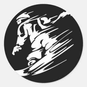 Snowboarding Extreme Sport Classic Round Sticker