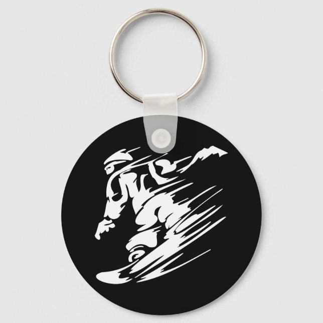 Snowboarding Extreme Sport Key Ring (Front)