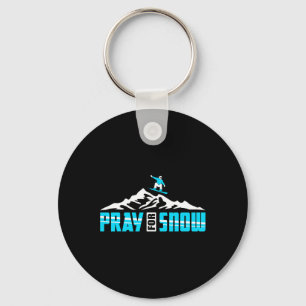 Snowboarding For Pray Snow Jesus Key Ring