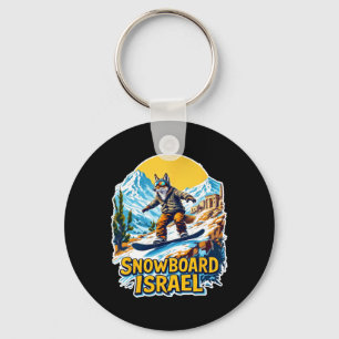 Snowboarding Fox Adventure In Israel Key Ring