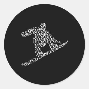 Snowboarding Freestyle Snowboarders Silhouette I S Classic Round Sticker