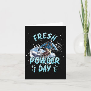 Snowboarding Fresh Powder Day Funny Snowboard Chil Card