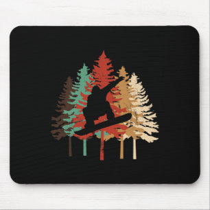 Snowboarding Gift Design Vintage Pine Tree Style  Mouse Pad