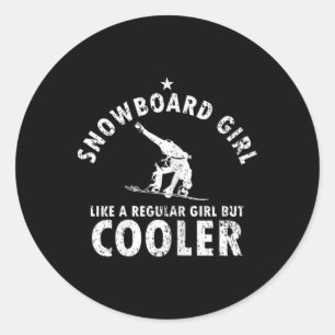 Snowboarding Gift For Girl Snowboarder Wintersport Classic Round Sticker