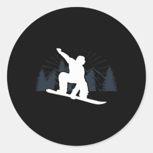 Snowboarding Gifts For Men Kids Boys Cool Snowboar Classic Round Sticker