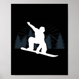 Snowboarding Gifts For Men Kids Boys Cool Snowboar Poster