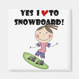 Snowboarding Girl Tshirts and Gifts Magnet