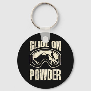 Snowboarding Glide On Powder Funny Snowboard Child Key Ring