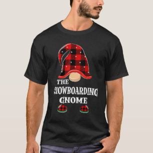 Snowboarding Gnome Buffalo Plaid Funny Christmas P T-Shirt