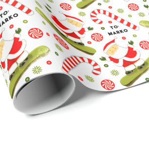 Snowboarding Holiday Gift Wrapping Pap Paper