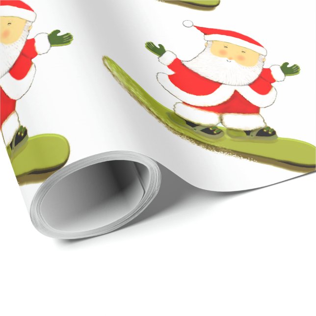 Snowboarding Holiday Gift Wrapping Paper (Roll Corner)