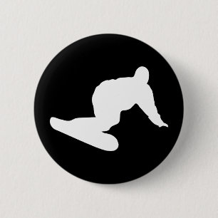 snowboarding icon 6 cm round badge