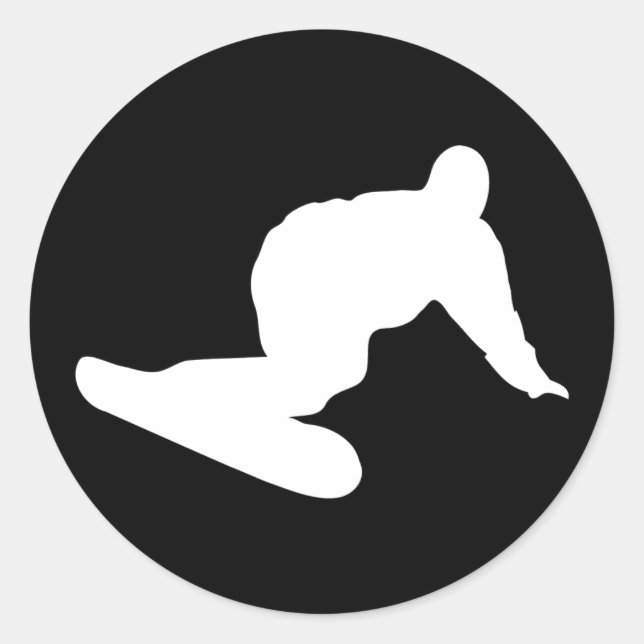 snowboarding icon classic round sticker (Front)