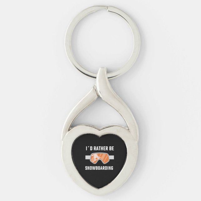 Snowboarding - I'd Rather Be Snowboarding Key Ring (Front)