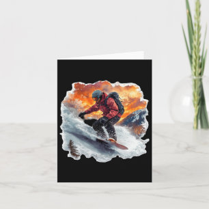 Snowboarding In Mountains Downhill Extreme Sport G Card