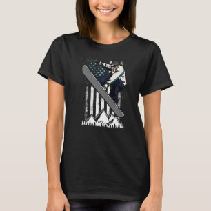 Snowboarding Indy Grab Trick on Snow Vintage Ameri T-Shirt