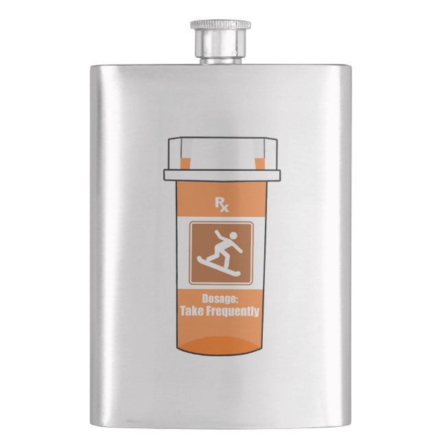Snowboarding Is My Drug Hip Flask (Front)