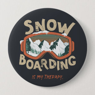 Snowboarding Is My Therapy - Winter Sport 10 Cm Round Badge