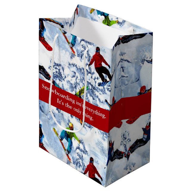 Snowboarding Isn't Everything Medium Gift Bag (Front Angled)