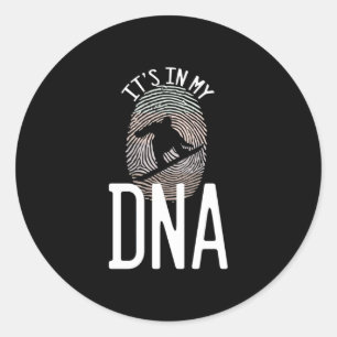 Snowboarding It Is In My DNA Classic Round Sticker