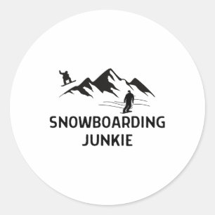 Snowboarding Junkie Outfit Women Men Classic Round Sticker