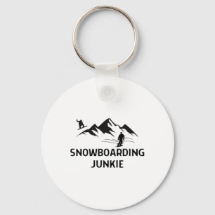 Snowboarding Junkie Outfit Women Men Key Ring