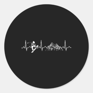 Snowboarding Life Heartbeat Winter Sport Classic Round Sticker