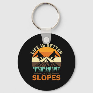 Snowboarding Life Is Better On The Slopes Key Ring
