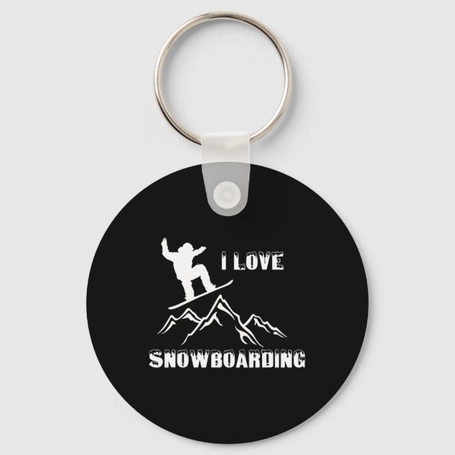 Snowboarding Love Snowboard  Key Ring (Front)
