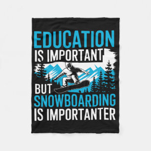Snowboarding Lover Humour Design Funny Snowboarder Fleece Blanket