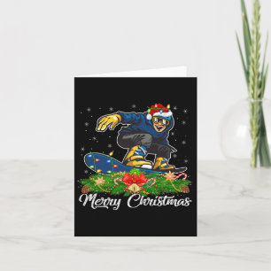 Snowboarding Lover Matching Santa Hat Snowboarding Card