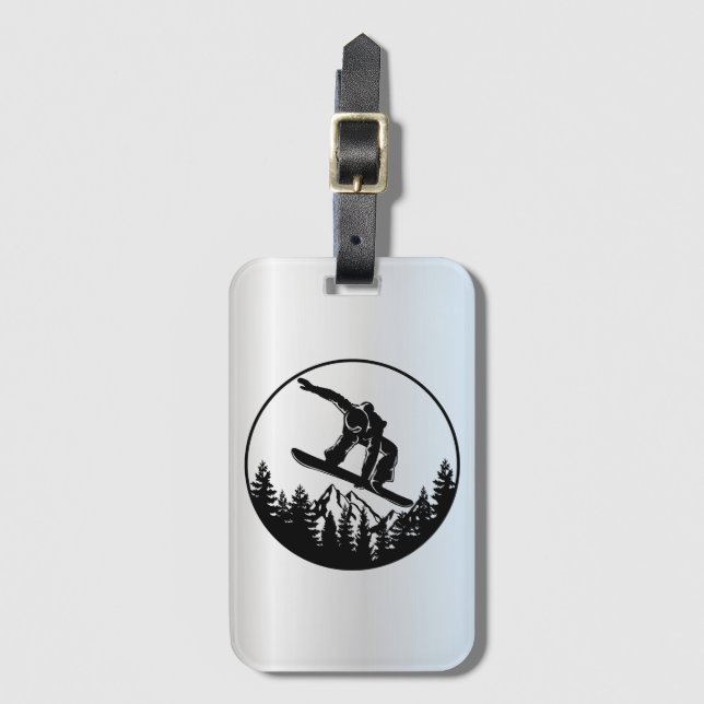 Snowboarding Luggage Tag (Front Vertical)