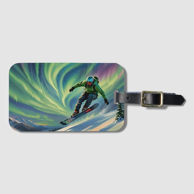Snowboarding Luggage Tag (Front Horizontal)