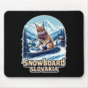 Snowboarding Lynx In Slovakia Adventure Mouse Pad