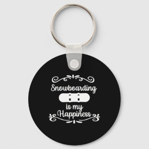Snowboarding Makes Me Happy Snowboard Gift Key Ring