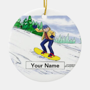 Snowboarding - Male Ceramic Ornament