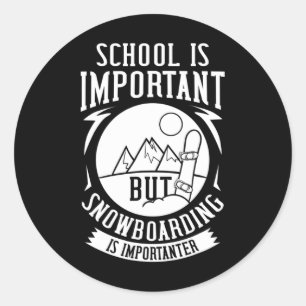 Snowboarding Mountain Funny Freestyle 1 Classic Round Sticker