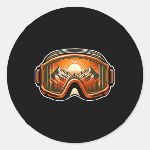 Snowboarding Mountain Snowboard Extreme Sport Snow Classic Round Sticker