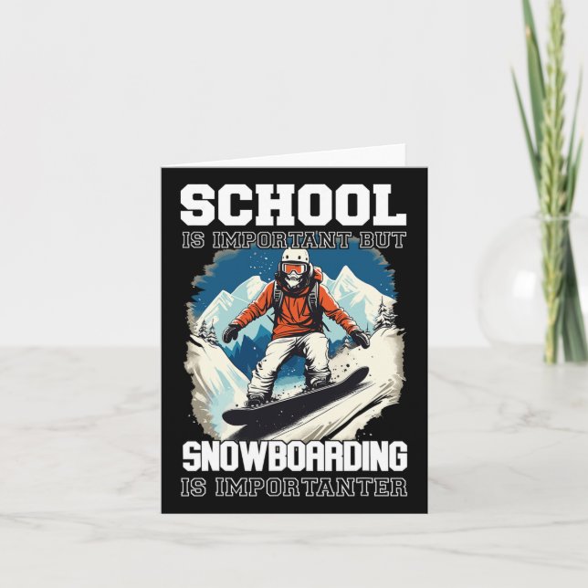 Snowboarding Mountains Snow Vacation Snowboard Ski Card (Front)